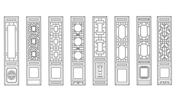 江门喜迎门中式花格CAD设计图样式大全