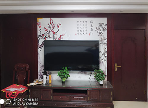 江门中式家庭装修电视柜效果展示