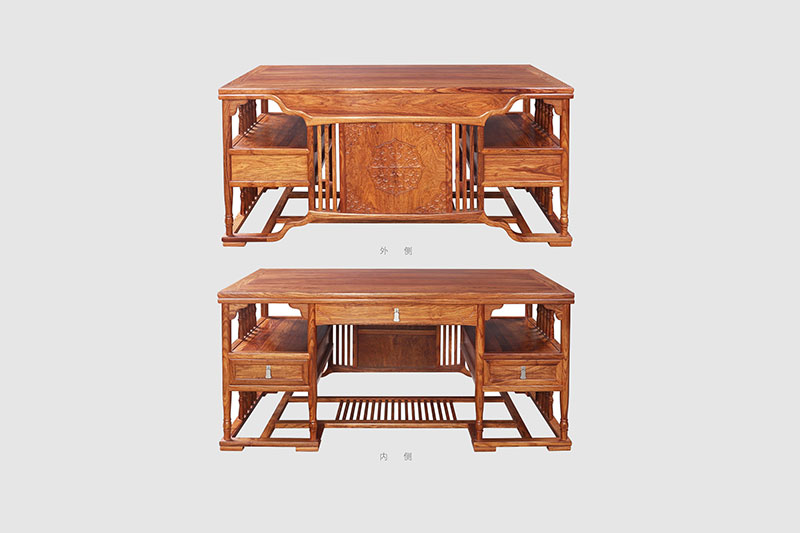 江门中式家居装饰书房桌椅组合家具效果图
